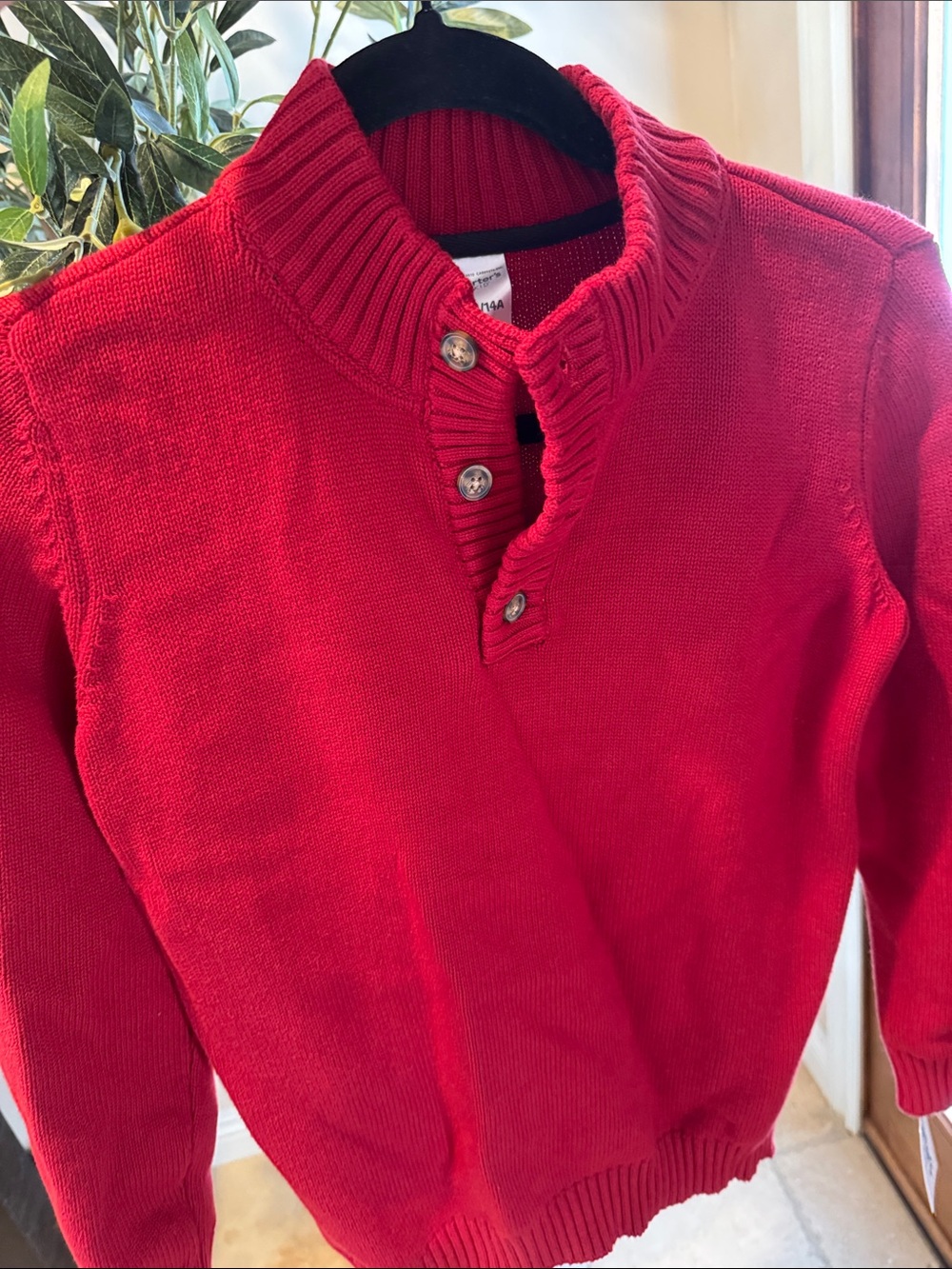 Carter's Red Men's Zip-Front Knit Sweater